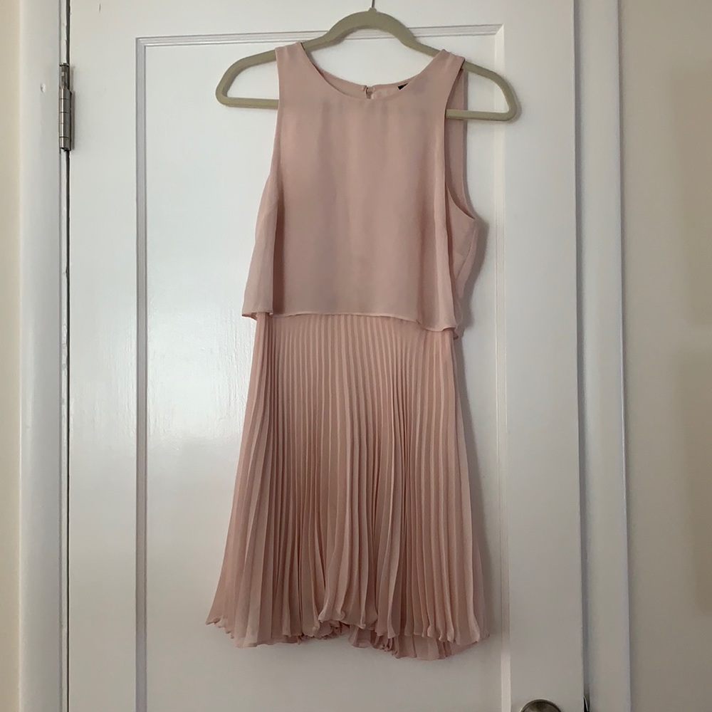 Topshop baby pink pleated dress
